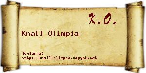 Knall Olimpia névjegykártya